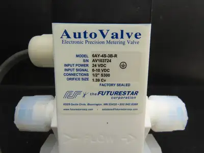Futurestar 6AY-4S-3B-R Auto Valve 1/2" Tube 24VDC Input Power 0-10V Input Signal