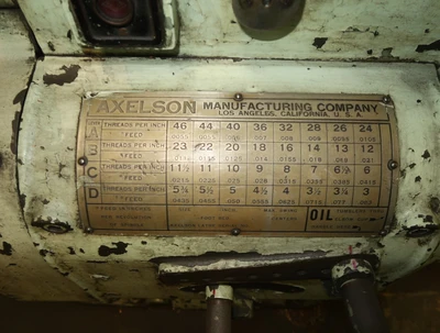 22" x 72" Axelson heavy duty lathe