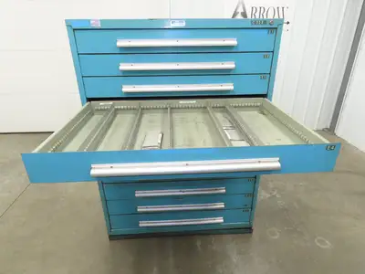Nu-Era Modular Tool Storage Cabinet 11 Drawer 45x28x61" Stanley Vidmar Blue