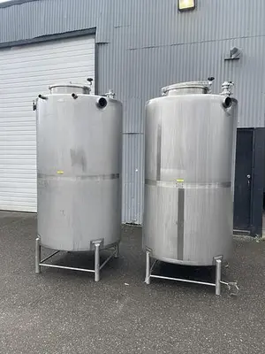 (2) Available - Used BCast 2000L (Approx 550 Gal) single wall closed top Storage tanks