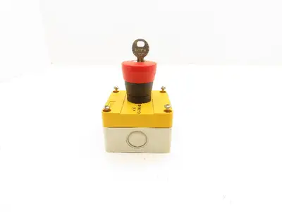 Baco LBX11302 Red E-Stop Key Reset Enclosure 3x3"