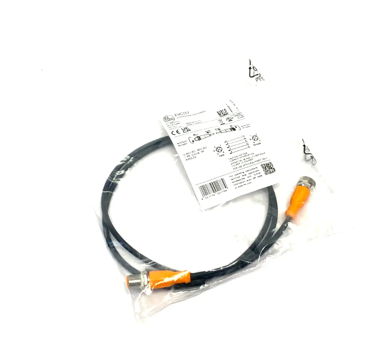 VDOGH050MSS0001H05STGH050MSS,EVC057 | Ifm EVC057 Double Ended Connection Cable M12 5-Pin VDOGH050MSS0001H05STGH050MSS - New