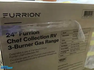Furrion FGR24D3A1A-SS 24” Chef Collection RV 3-Burner Gas Range, Stainless Steel, New in Box