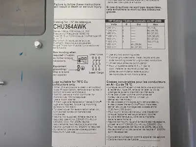 NEW SQUARE D CHU364AWK