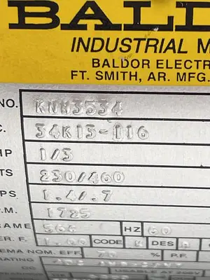 Used BALDOR BALDOR KNM3534 1/3HP 3PH Misc Electrical & Power Parts | ND Industrial Surplus #1213816