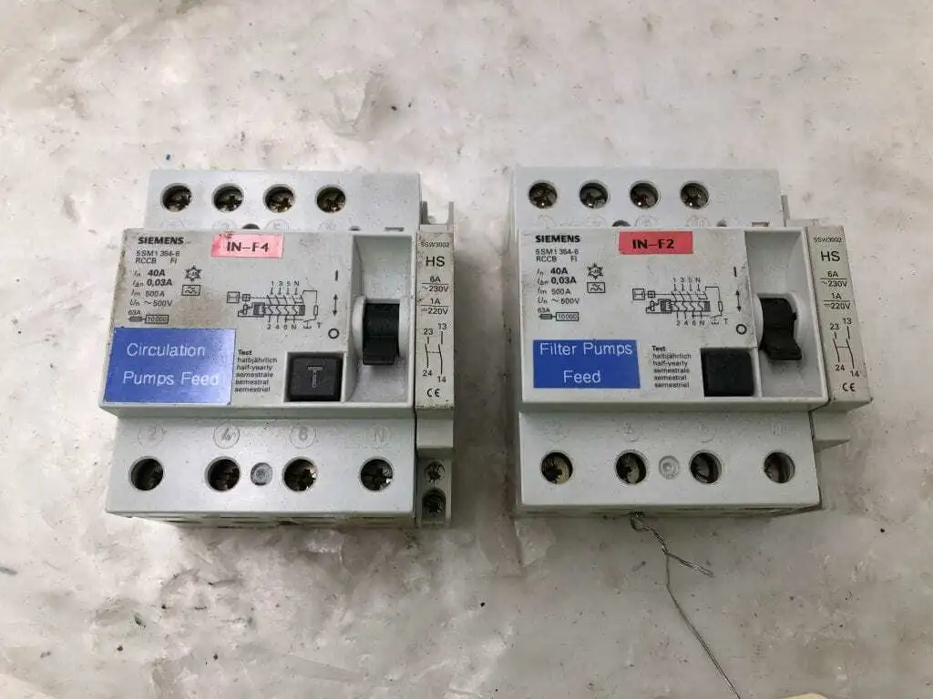 Siemens 5SM1 354-6 40A RCCB Residual Current Circuit Breaker 500V -Lot of 2