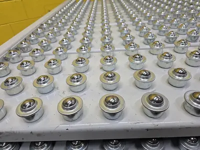 Used HYTROL ROLLER BALL TRANSFER  CONVEYOR Roller Conveyors Wisconsin US | Packer City Sales #1298021