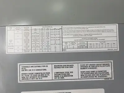 30 Amp Panelboard Interior 120/208 Volts, Pow-R-Line 1A