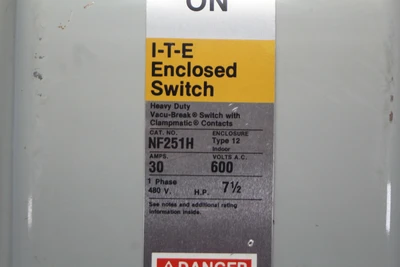 New | in-Stock ITE Siemens NF-251H Disconnects California US | Davliegogo LLC #1707881