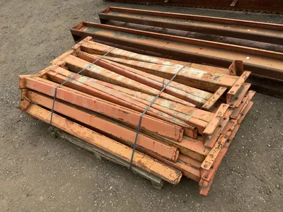 Steel Two Sided Cantilever Rack, includes (2) 14’ tall uprights spaced 6’ on center apart, (2) 134” ...