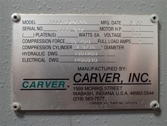 Used CARVER _UNKNOWN_ Heated Platen Hydraulic Press Connecticut US | DMC Industries #1281878