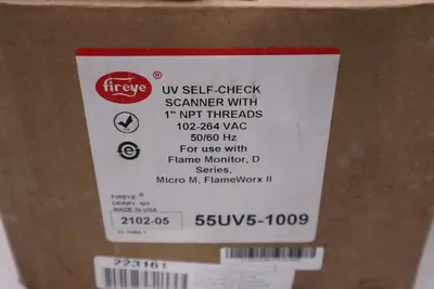 Fireye 55UV5-1009 UV Self-Check Flame Scanner With 1" NPT Threads NEW #H1859