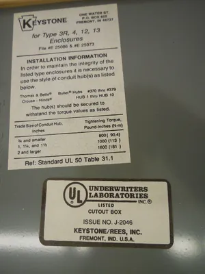 NEW KEYSTONE REES J-2046 JUNCTION BOX J2046