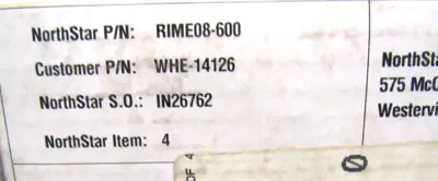 NEW NORTHSTAR RIME08-600 ENCODER RESOLVER WHE-14126 RIME08600