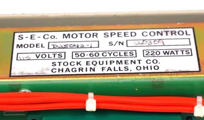 NEW S-E-CO D25043-1 MOTOR SPEED CONTROLLER 115V, 220W, D250431