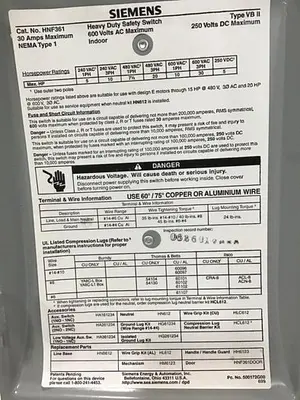 USED SIEMENS HNF361 VBII
