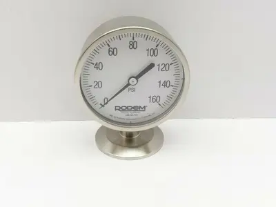 Anderson-Negele Rodem EL074290051011A0000, 0-160psi, 2"Tri Clamp Pressure Gauge,