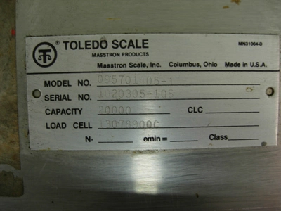 TOLEDO 20,000LB TANK LOAD CELL PADS (3) W/REA