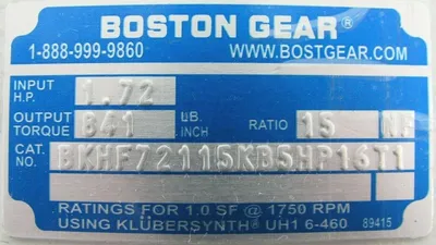 NEW BOSTON GEAR BKHF72115KB5HP16T1 SPEED REDUCER 15:1