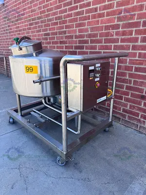 USED GEA 300 LITER RESERVOIR TANK W/ FRISTAM FPX742-205 CENTRIFUGAL PUMP, CONTROLLER