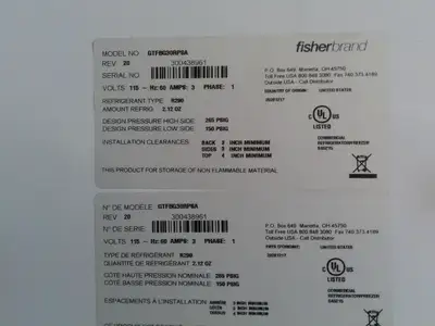 Fisherbrand Isotemp GTFBG30RPSA 4°C Laboratory Refrigerator 27Cf (2020) TESTED