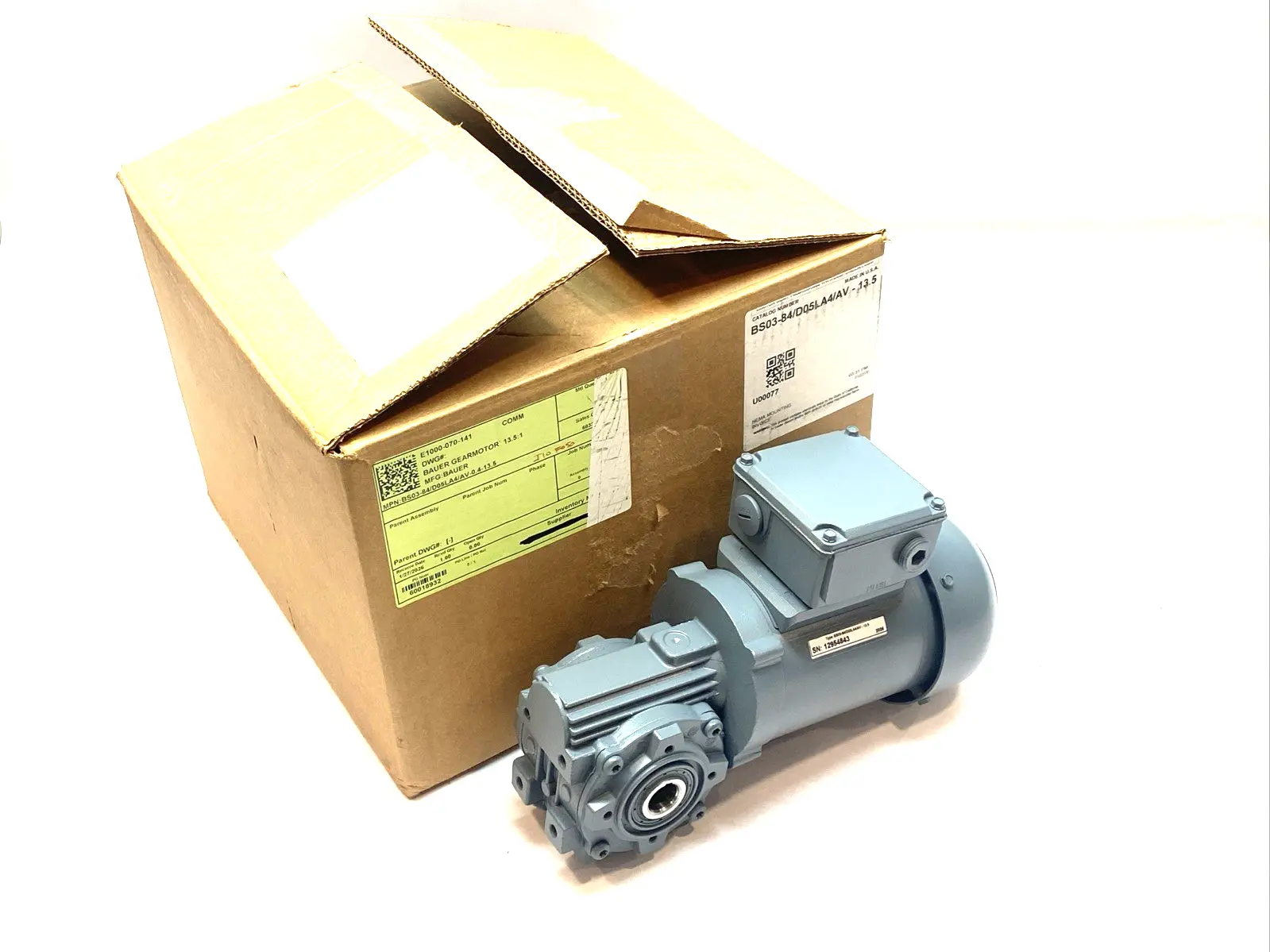 New | in-Stock Bauer Gearmotor 0.4HP 0.3kW H1/II/A Gearmotors Michigan US | Maverick Industrial Sales #1389211