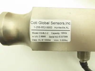 Coti Global Sensors CG-BLC-2 Alloy Steel Load Cell w/50' Cable 100Klb Capacity