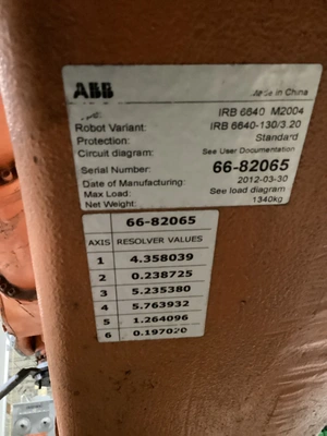 Used 2012 ABB IRB 6640-130/3.20 Robots Michigan US | iGAM Industrial Marketplace #1466489