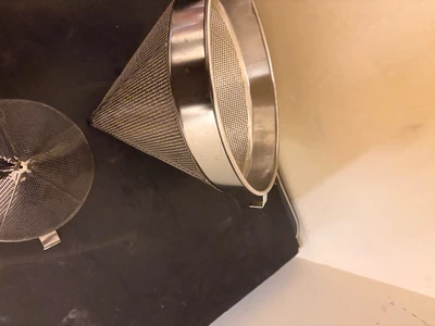 2 large commercial strainers