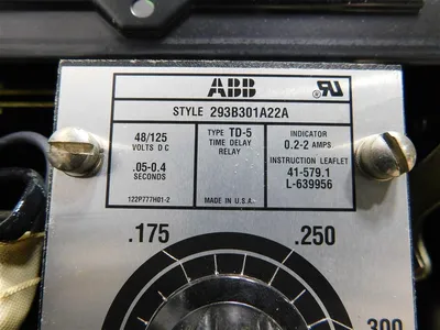 ABB 293B301A22A Time Delay Relay TD-5 48/125VDC 0.05-0.4 sec New
