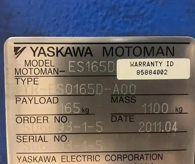 Used YASKAWA MOTOMAN ES165D 6 AXIS CNC ROBOT WITH DX100 CONTROLLER WITH SPOT WELDING GUN Robots | Harbor Machinery Inc. #1283329