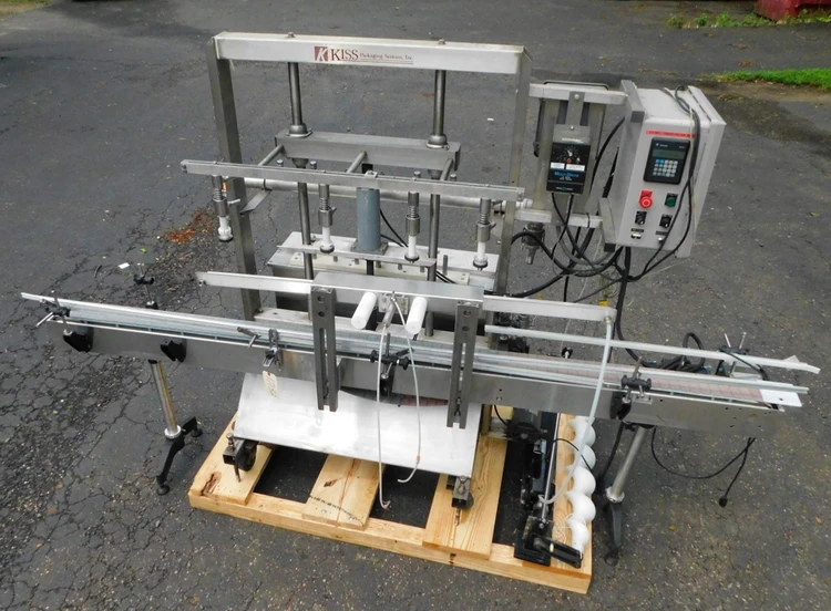 Used KISS PACKAGING FILLER AOFS-6 Overflow Pressure Gravity Liquid Fillers New Jersey US | Champion Trading Corporation #423634