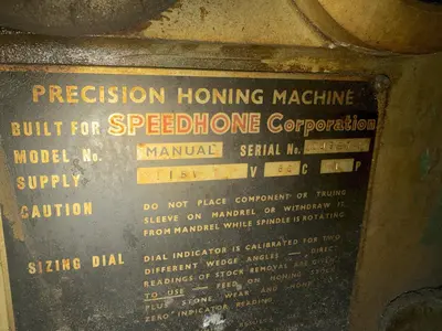 SPEEDHONE MODEL #MANUAL HORIZONTAL PRECISION HONING MACHINE: YOBRO #24821
