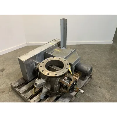 Used 10" diameter Flo-tronics Rotary Airlock Feeder Stainless Steel Valve
