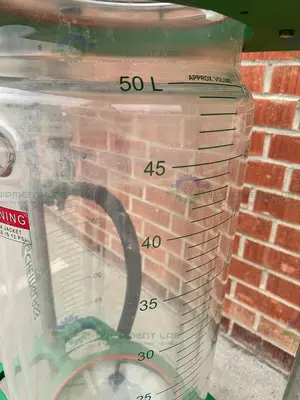 Used CHEMGLASS 50 LITER JACKETED GLASS REACTOR W/ CHEMGLASS AIR DRIVEN STIRRER MOTOR Reactors California US | Equipment Lab #1281329