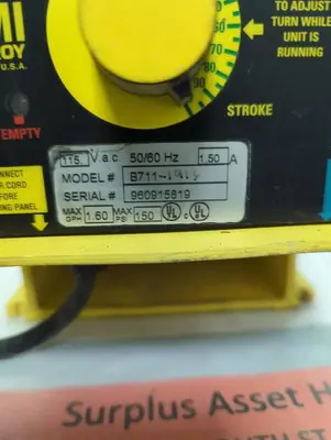 Used MILTON ROY B711-191S Pumps (Metering) Ohio US | Surplus Asset Holdings #1365759