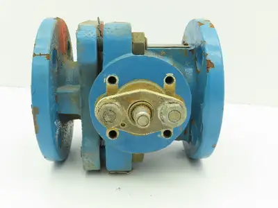 Flowserve AKH3 Atomac 1" Flanged Chemical Ball Valve 2Pc PFA Teflon Lined 87 PSI