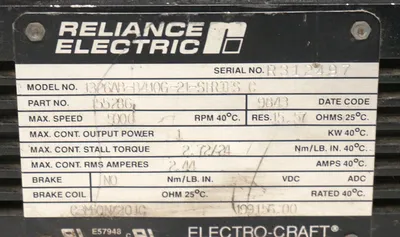 RELIANCE ELECTRIC 1326AB-B410G-21-SERIES C SERVO MOTOR 155286, 1326ABB410G21