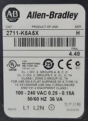 Allen Bradley 2711-K5A5X Ser H FRN 4.46 (BIN3.2.5)