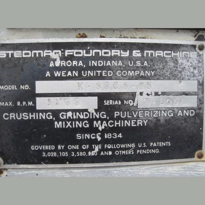 USED STEDMAN FOUNDRY AND MACHINE K-30C5-55
