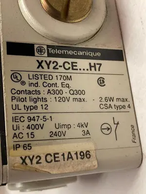 Used TELEMECANIQUE XY2CE...H7 Miscellaneous Equipment (Electrical & Power) Ohio US | Surplus Asset Holdings #1364186