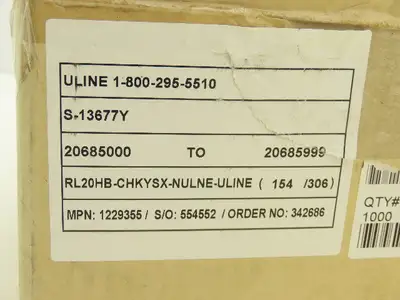 Uline S-13677Y Truck Safety Seals 8" Yellow Plastic Security Numbers Lot of 1000