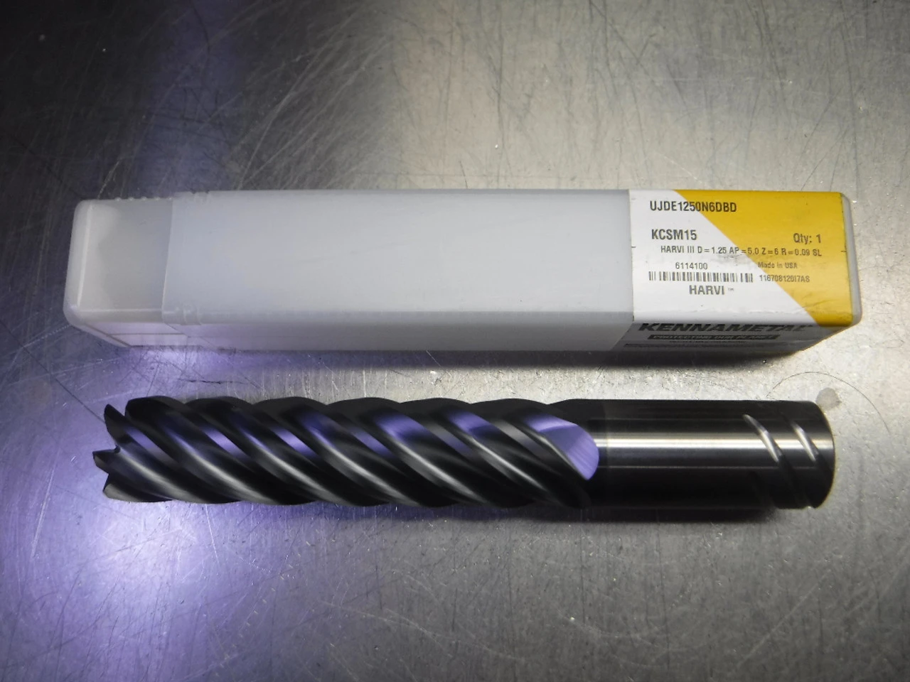 Kennametal 1.250" 6 Flute Carbide Endmill UJDE1250N6DBD KCSM15 (LOC1522)