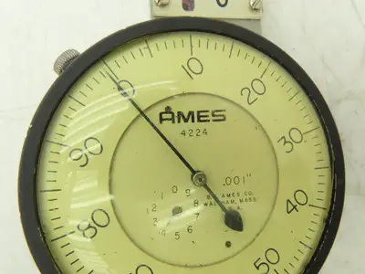 Ames 4224 Vintage Dial Indicator Gage 0-100 Dial 4" Range .001"