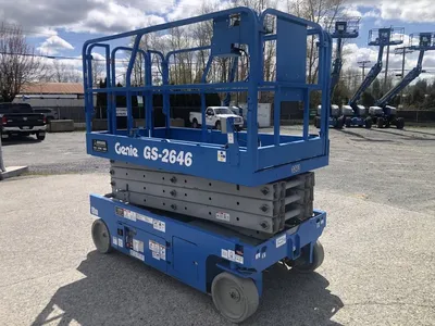 Used 2008 GENIE GS-2646 ELECTRIC SCISSOR LIFT Scissor Lifters Alberta CA | Adcock Equipment #1418066