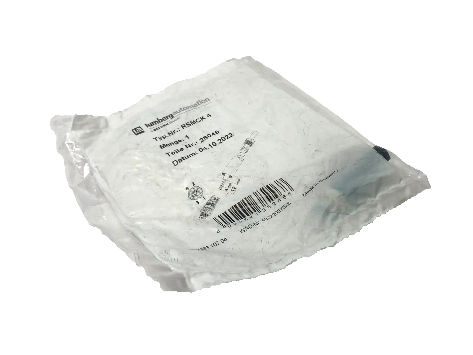 New | in-Stock Lumberg Circular Connector 4-Position M8 28045 Electrical Fittings Michigan US | Maverick Industrial Sales #1419806
