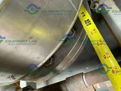 USED MECO VERTICAL SHELL & STRAIGHT TUBE HEAT EXCHANGER 125 PSIG W/ SS FRAME & GAUGES