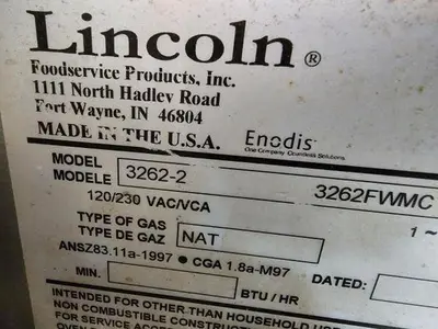 USED LINCOLN FOOD SERVICE PRODUCTS MODEL 3262