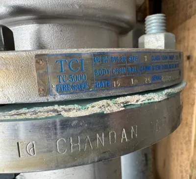 TCI TC-5000 Fire Safe 3" Ball Valve 316ss Cf8m 316 Stainless Steel Flanged