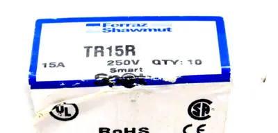 NEW SEALED 10 COUNT FERRAZ SHAWMUT TR15R FUSES